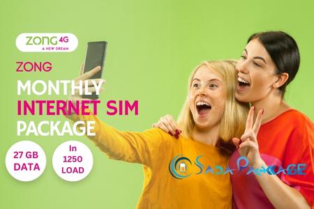 Zong Internet Sim Package 27GB (4AM-4PM)