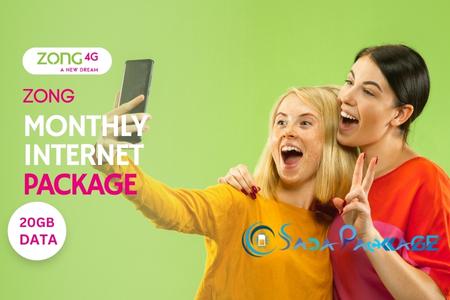 zong monthly 20GB internet package